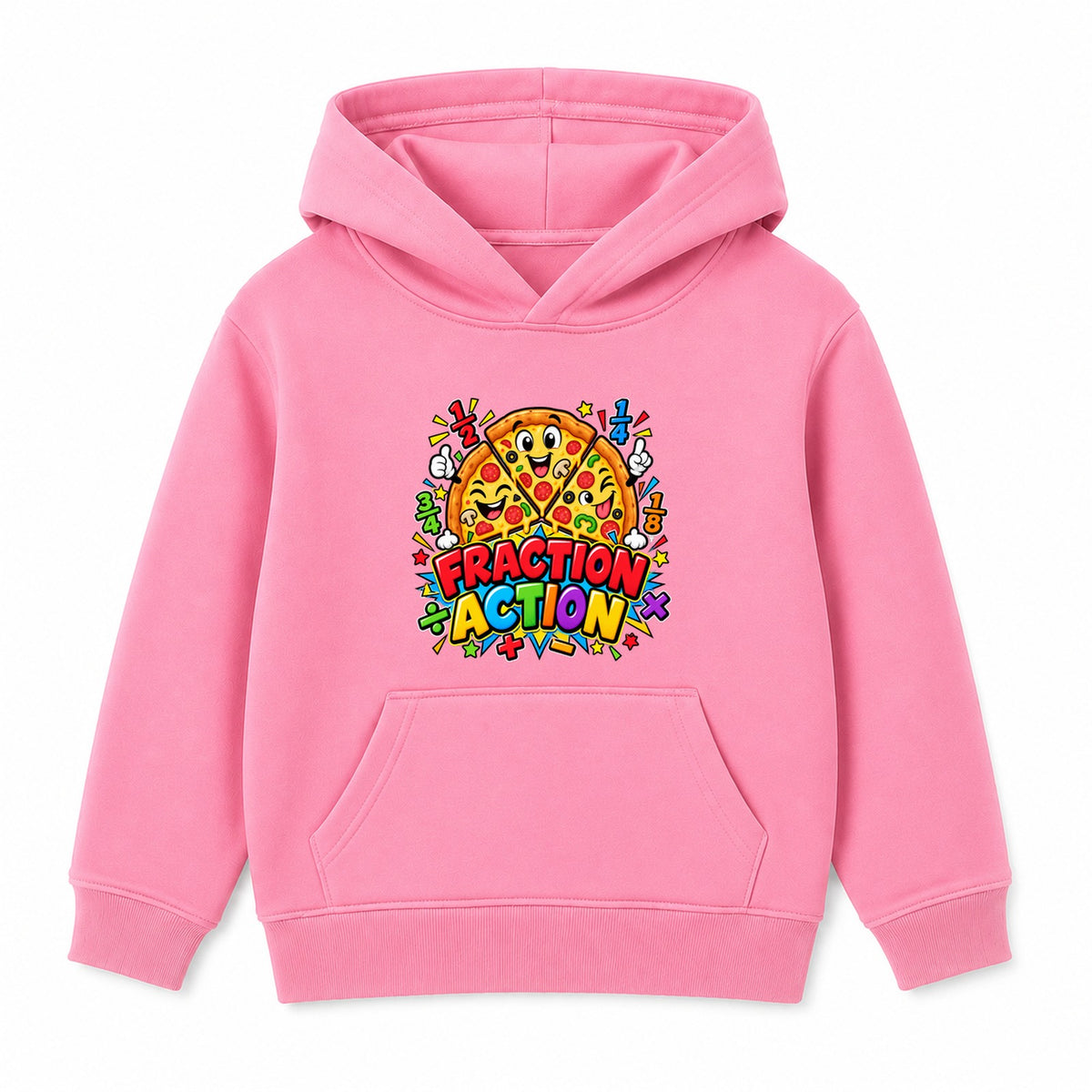 Fraction Action kids Number Day hoodie - Pink