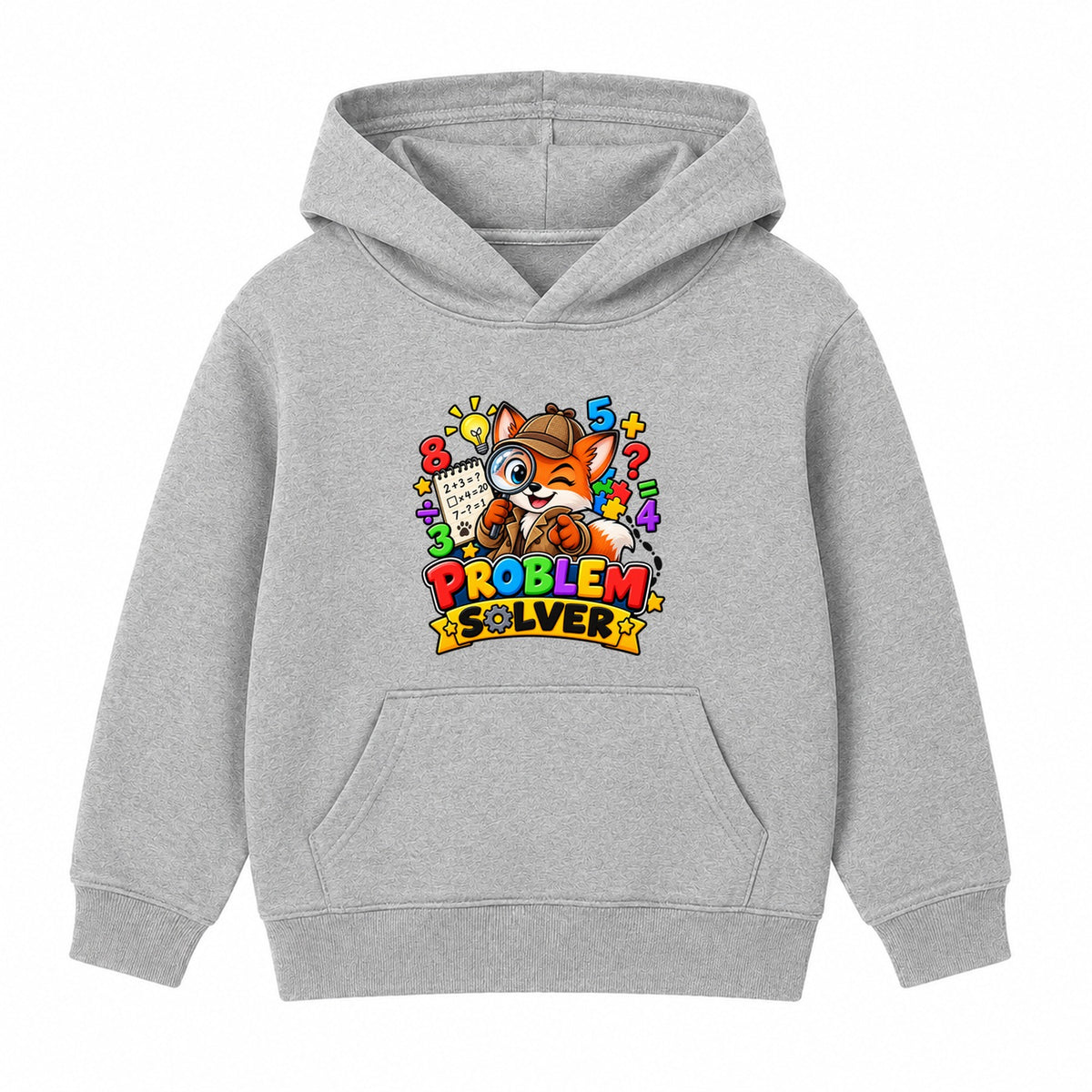Problem Solver kids Number Day hoodie - Heather Grey