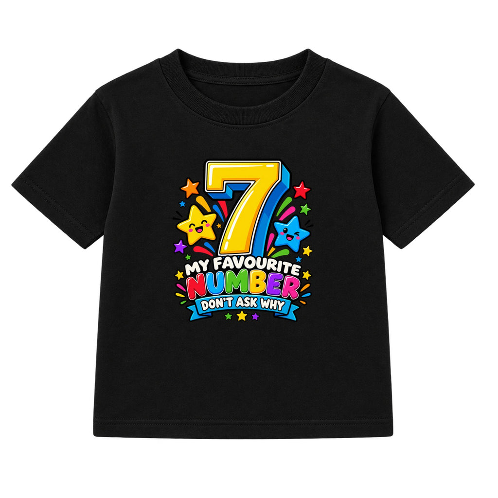 My Favourite Number 7 kids Number Day t-shirt - Black
