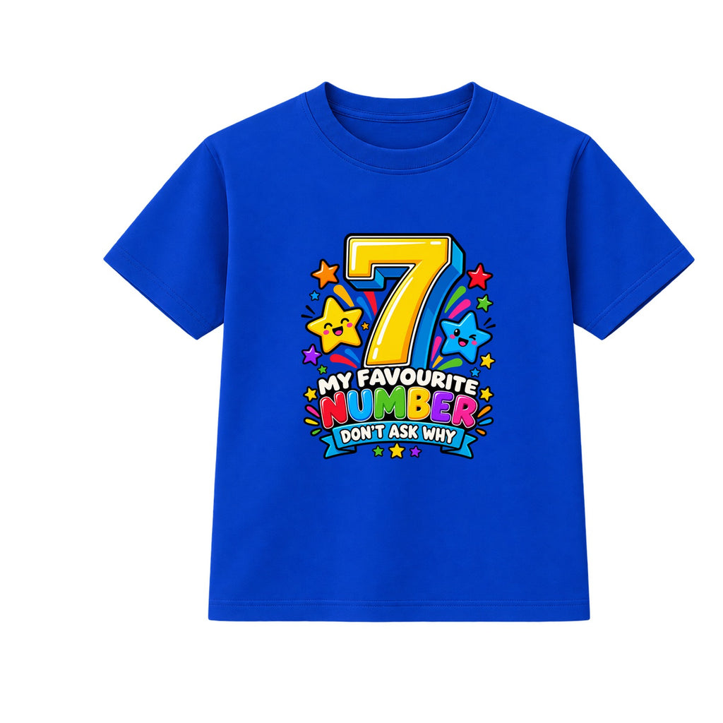 My Favourite Number 7 kids Number Day t-shirt - Blue