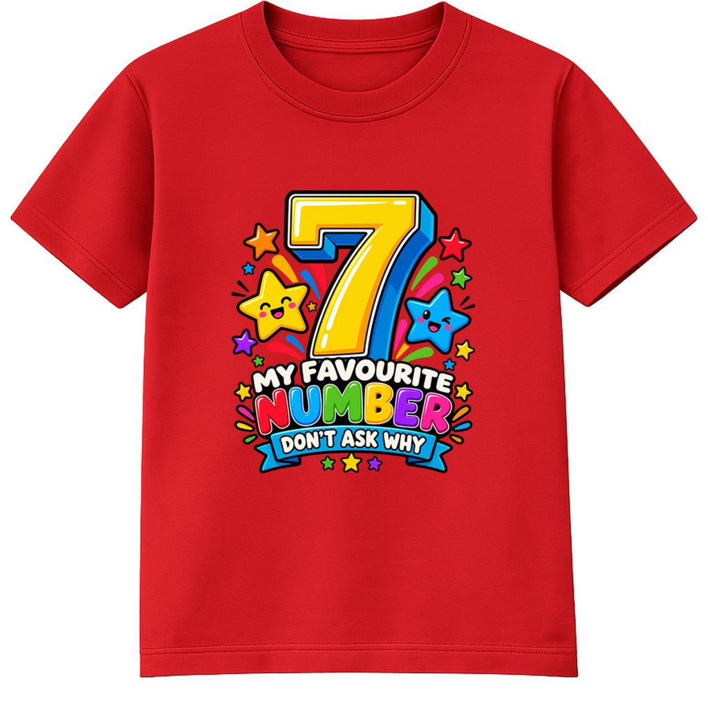 My Favourite Number 7 kids Number Day t-shirt - Red