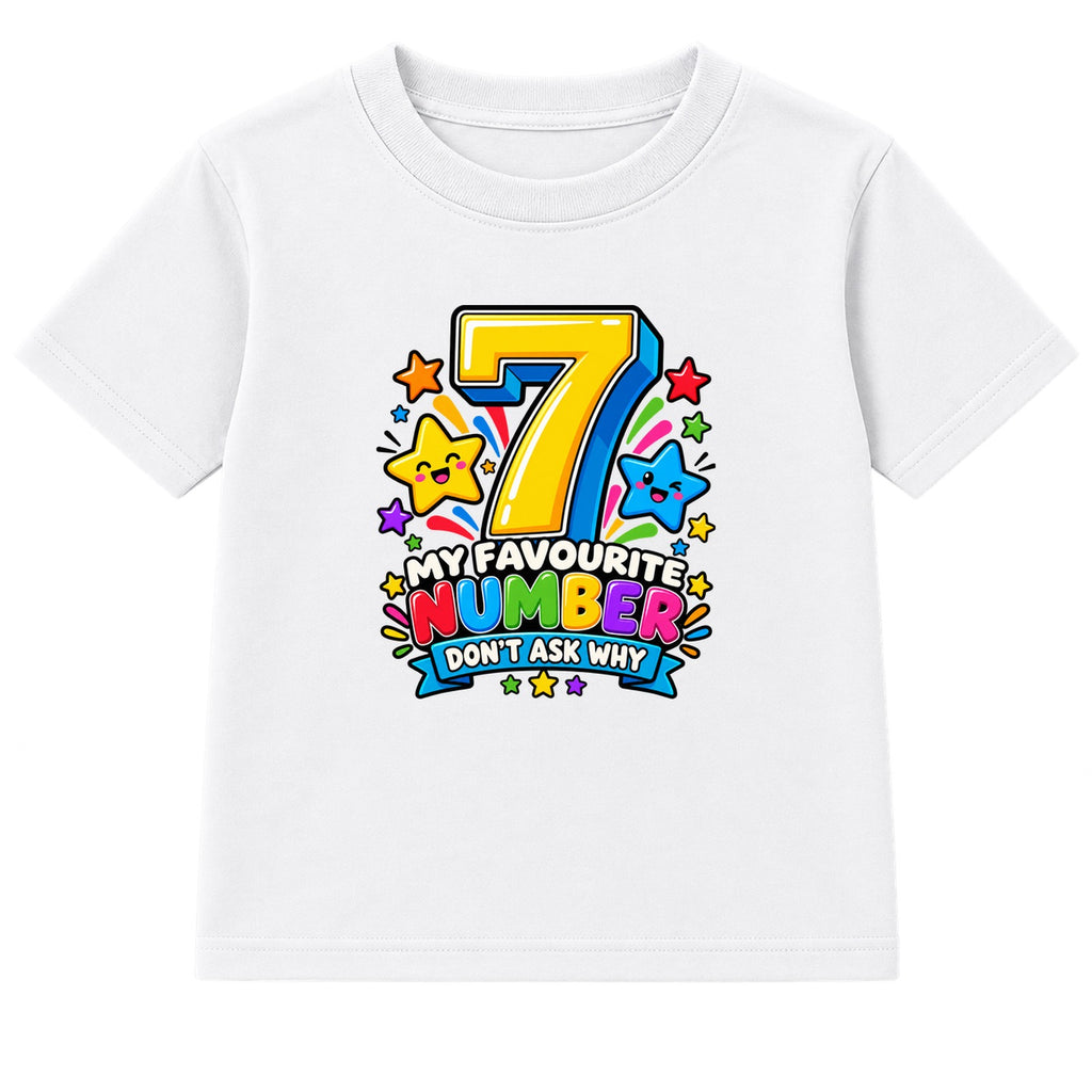 My Favourite Number 7 kids Number Day t-shirt - White