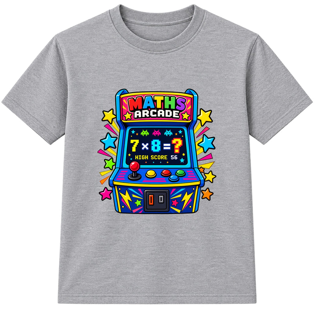 Maths Arcade kids Number Day t-shirt - Heather Grey
