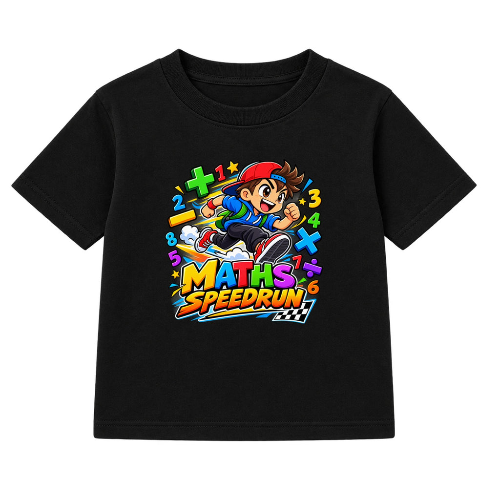 Maths Speedrun kids Number Day t-shirt - Black