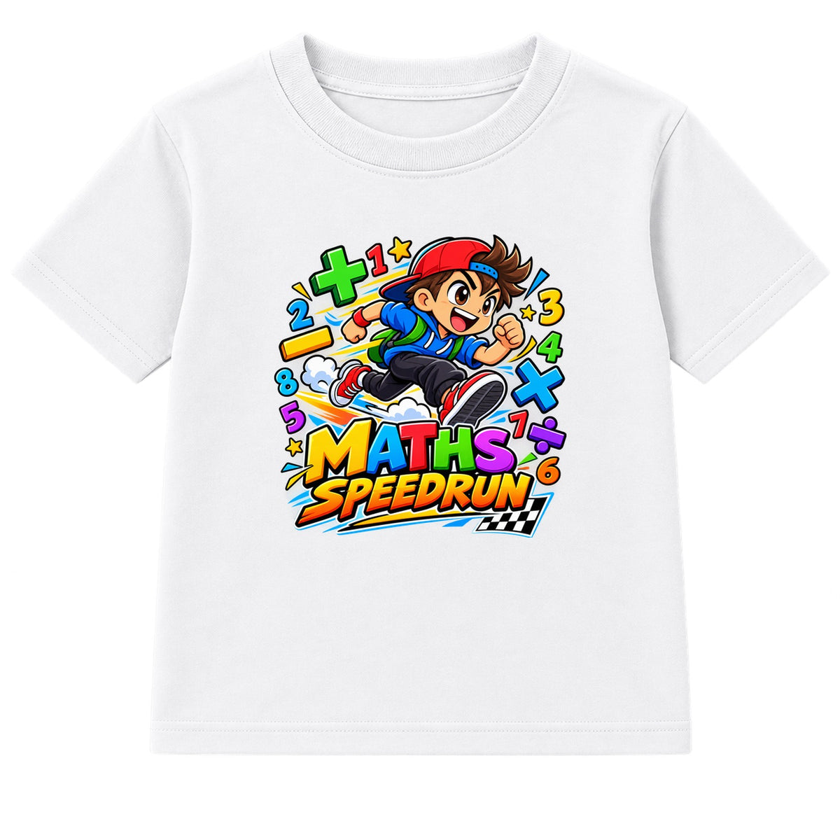 Maths Speedrun kids Number Day t-shirt - White