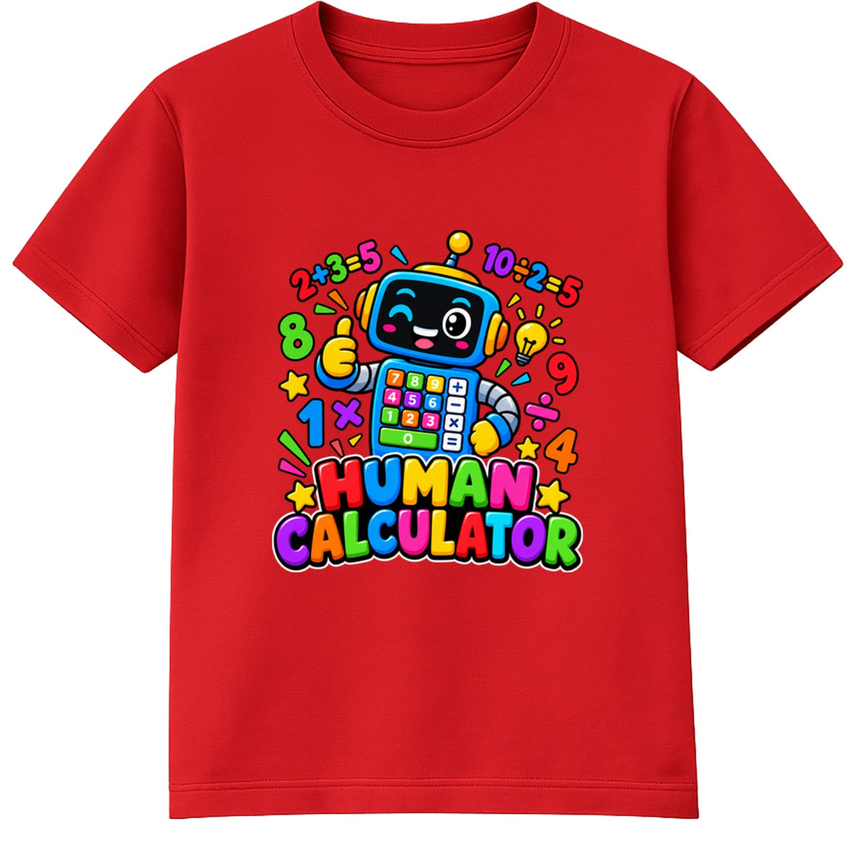 Human Calculator kids Number Day t-shirt - Red