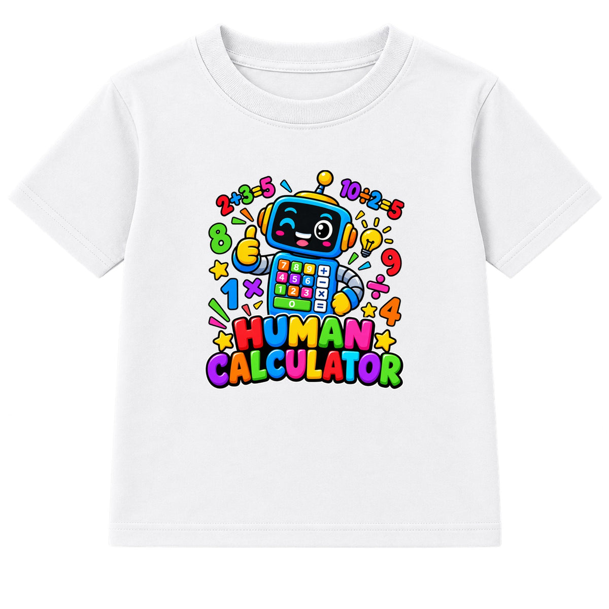 Human Calculator kids Number Day t-shirt - White