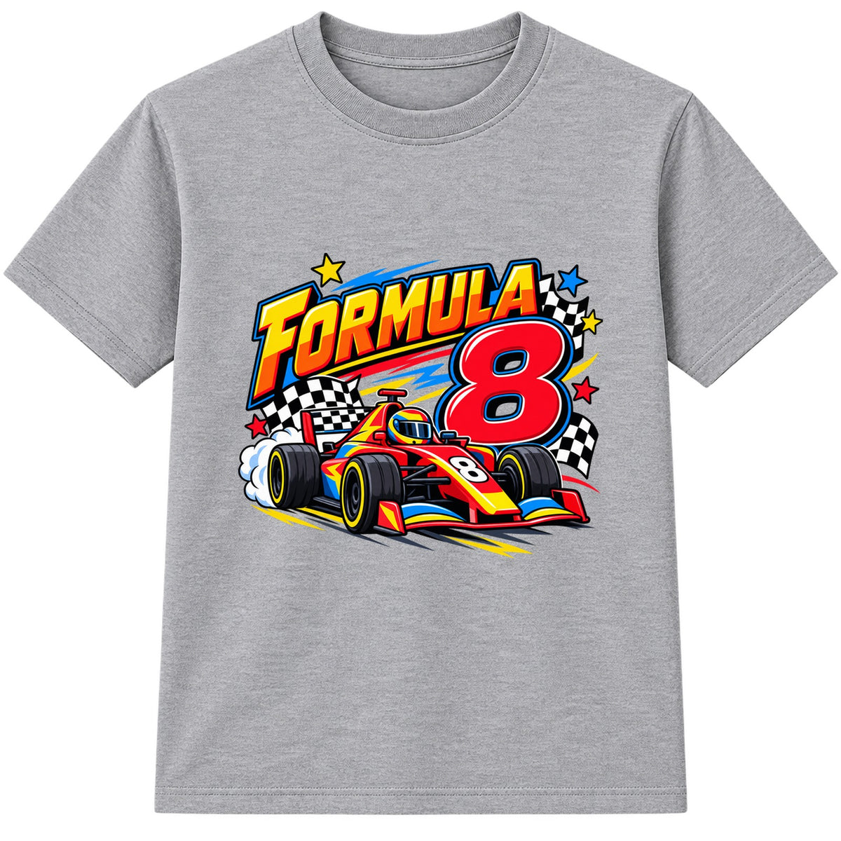 Formula 8 kids Number Day t-shirt - Heather Grey