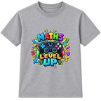 Maths Level Up kids Number Day t-shirt - Heather Grey