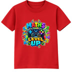 Maths Level Up kids Number Day t-shirt - Red