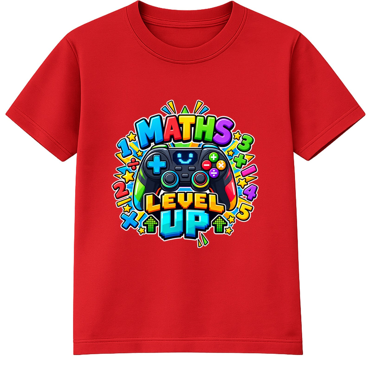 Maths Level Up kids Number Day t-shirt - Red