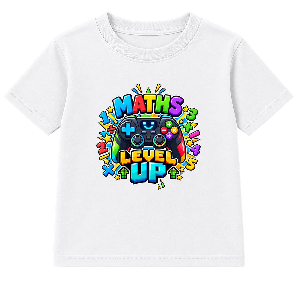 Maths Level Up kids Number Day t-shirt - White