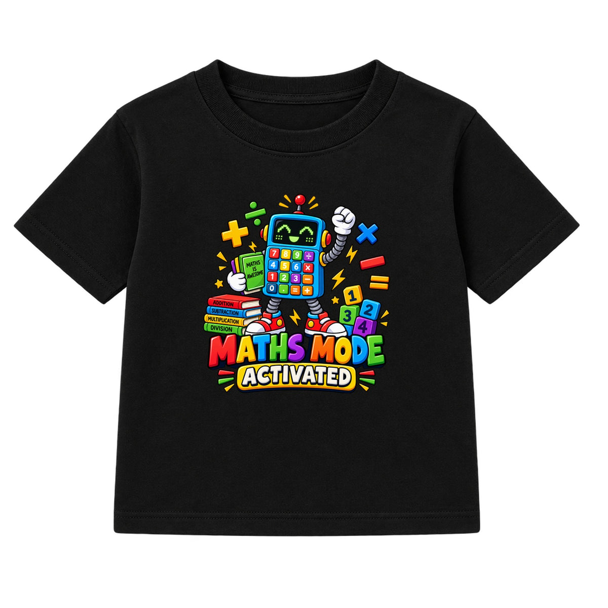 Maths Mode Activated kids Number Day t-shirt - Black