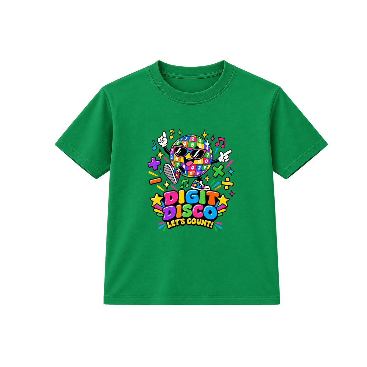 Digit Disco kids Number Day t-shirt - Green