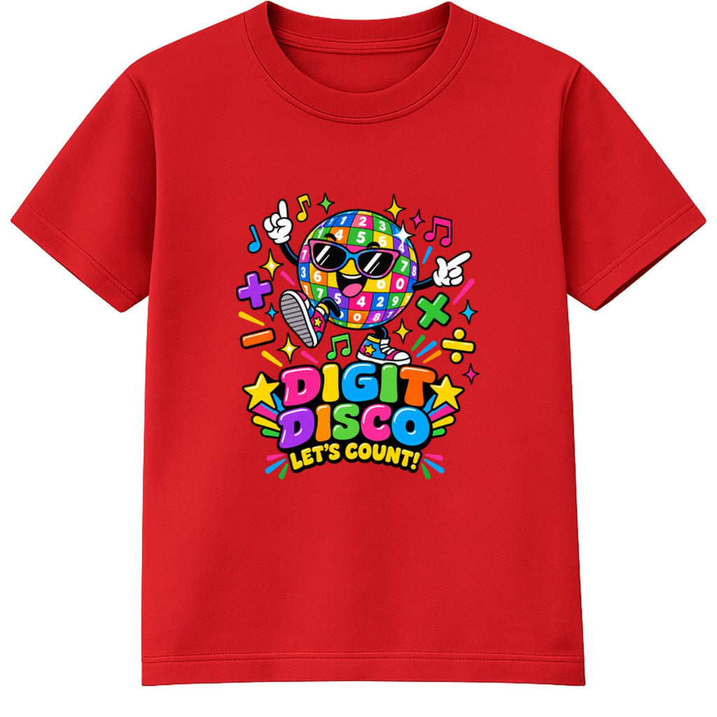 Digit Disco kids Number Day t-shirt - Red
