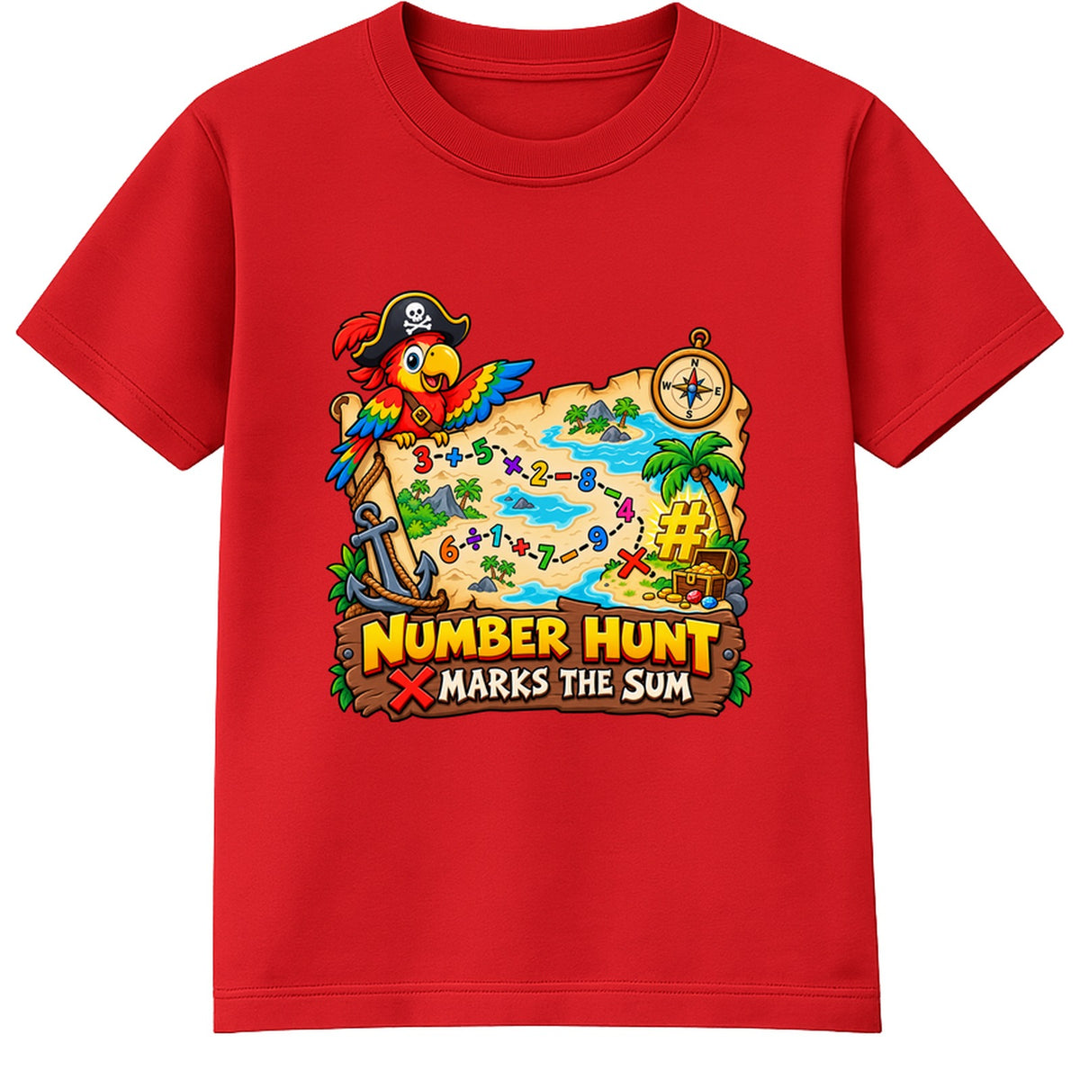 Number Hunt kids Number Day t-shirt - Red