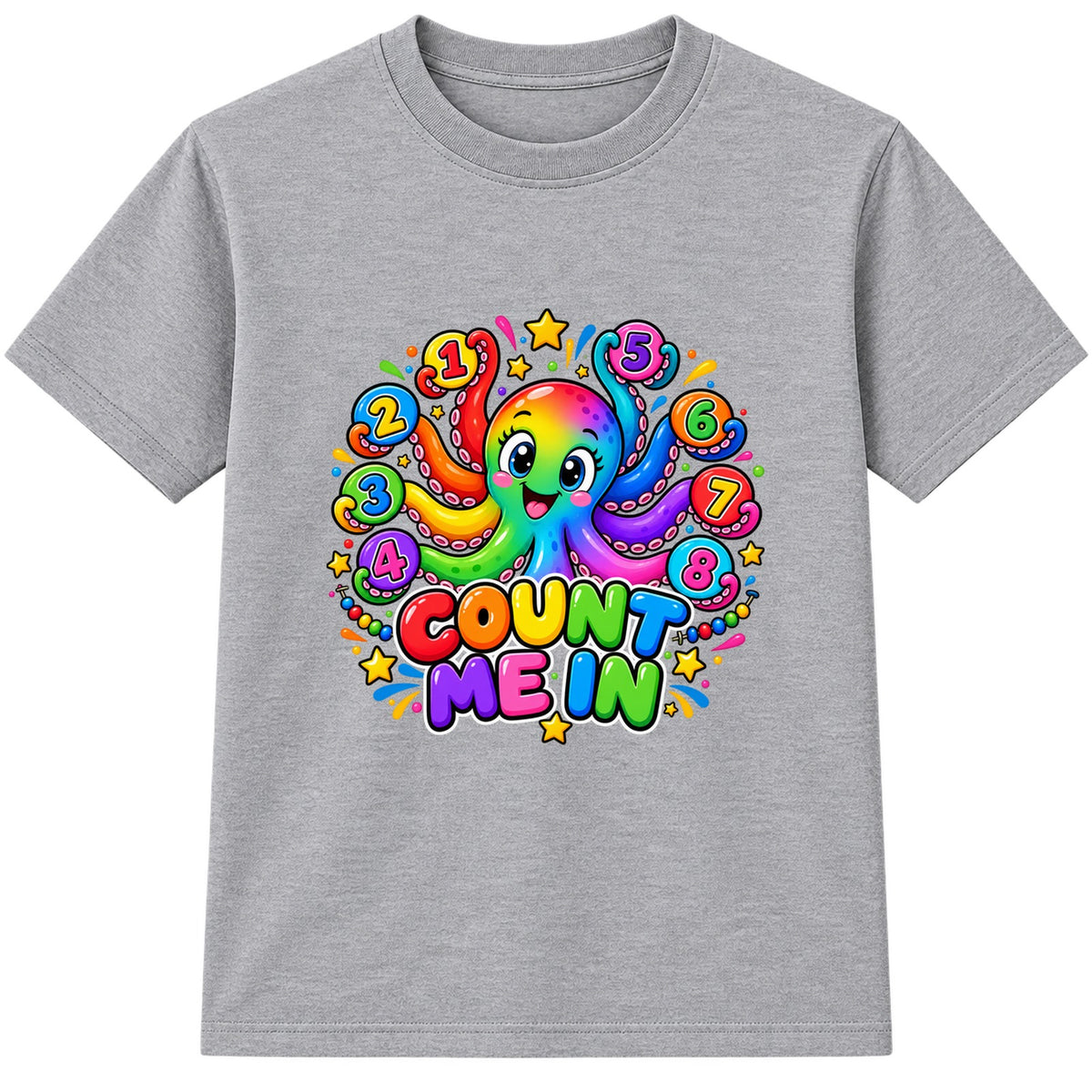 Count Me In kids Number Day t-shirt - Heather Grey