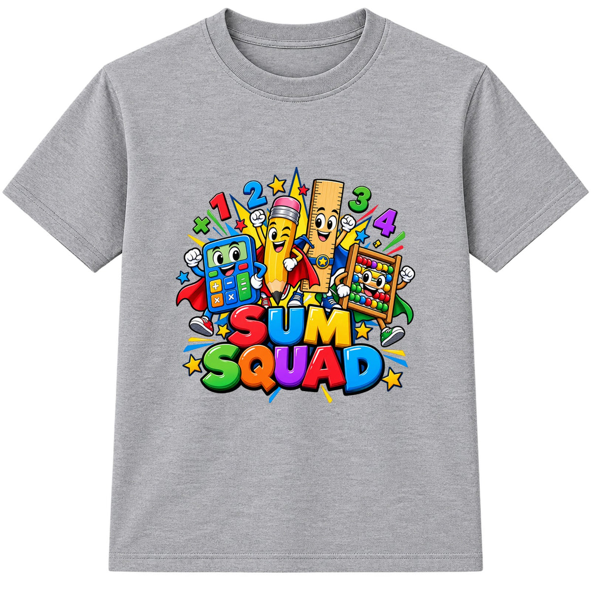 Sum Squad kids Number Day t-shirt - Heather Grey