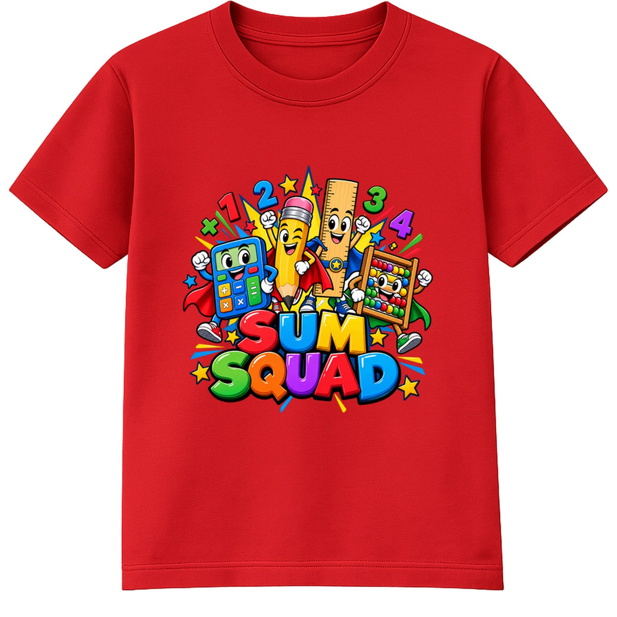 Sum Squad kids Number Day t-shirt - Red