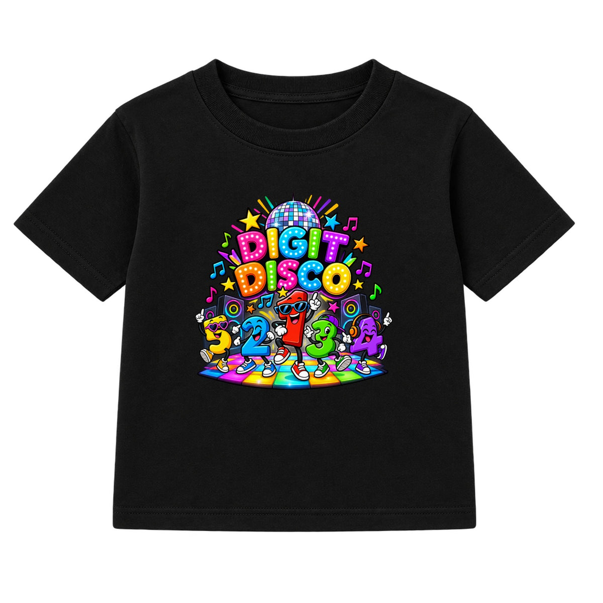 Digit Disco Dancers kids Number Day t-shirt - Black