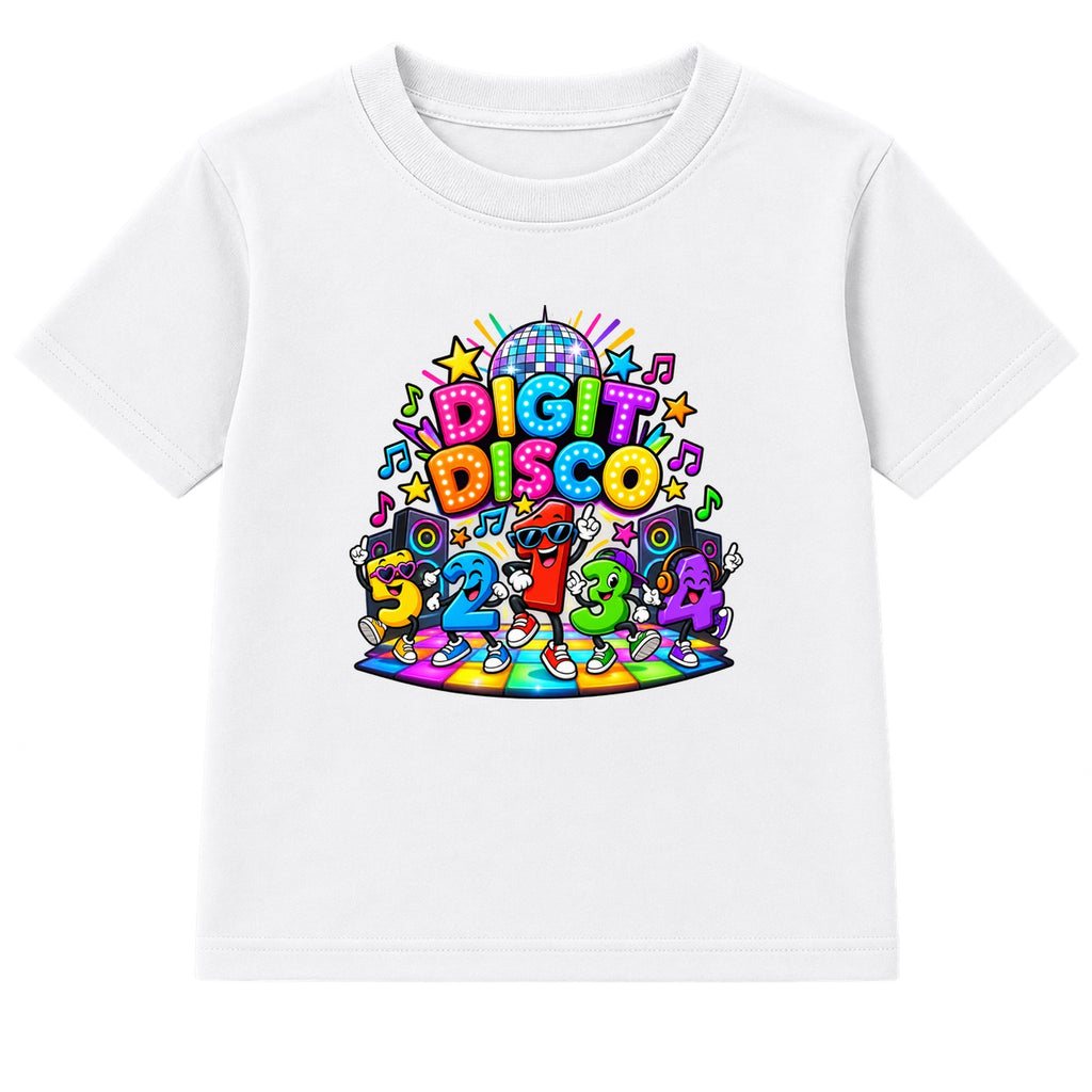 Digit Disco Dancers kids Number Day t-shirt - White