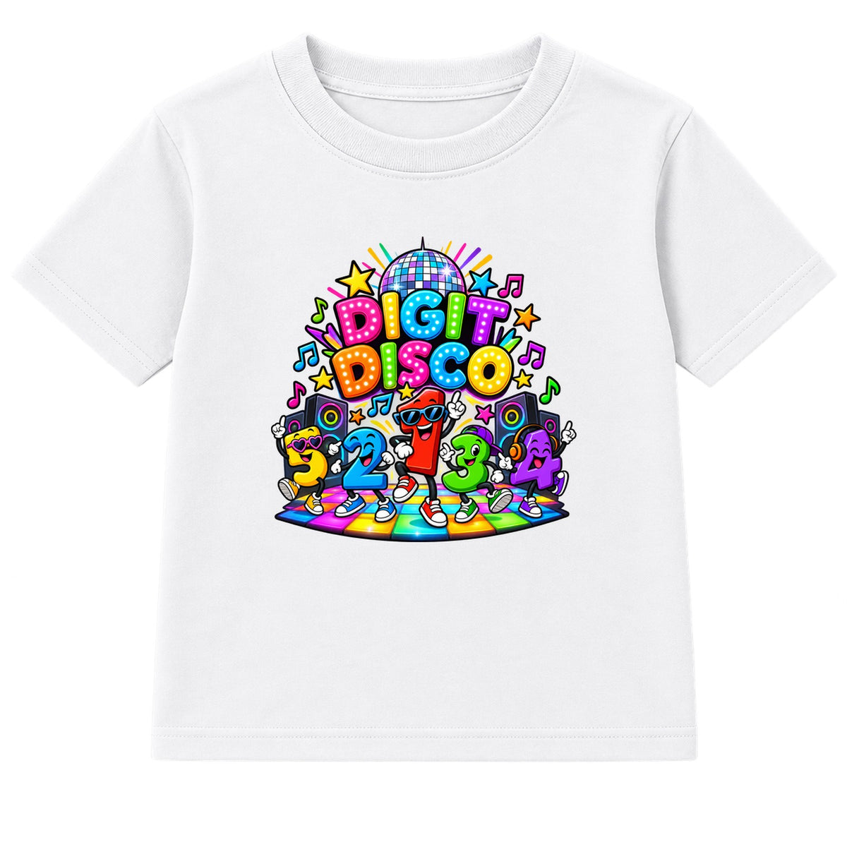 Digit Disco Dancers kids Number Day t-shirt - White