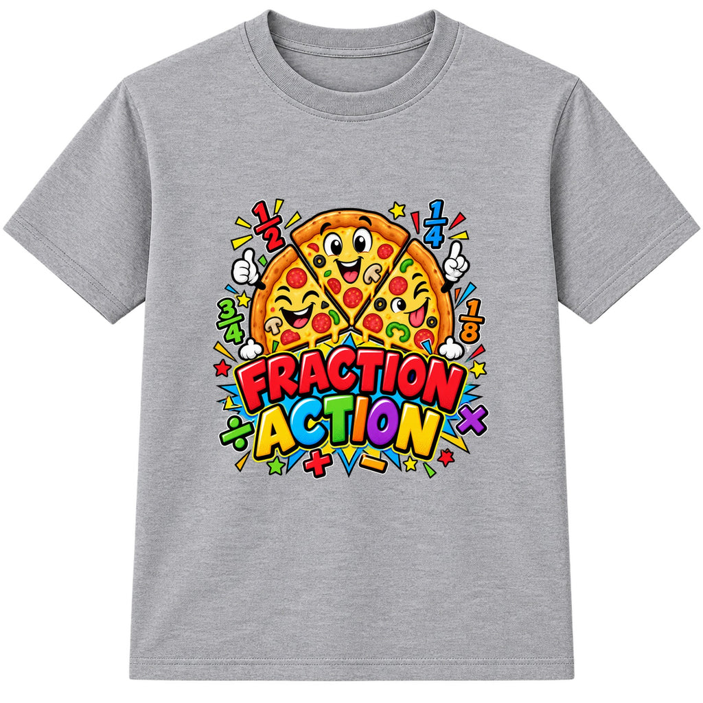 Fraction Action kids Number Day t-shirt - Heather Grey