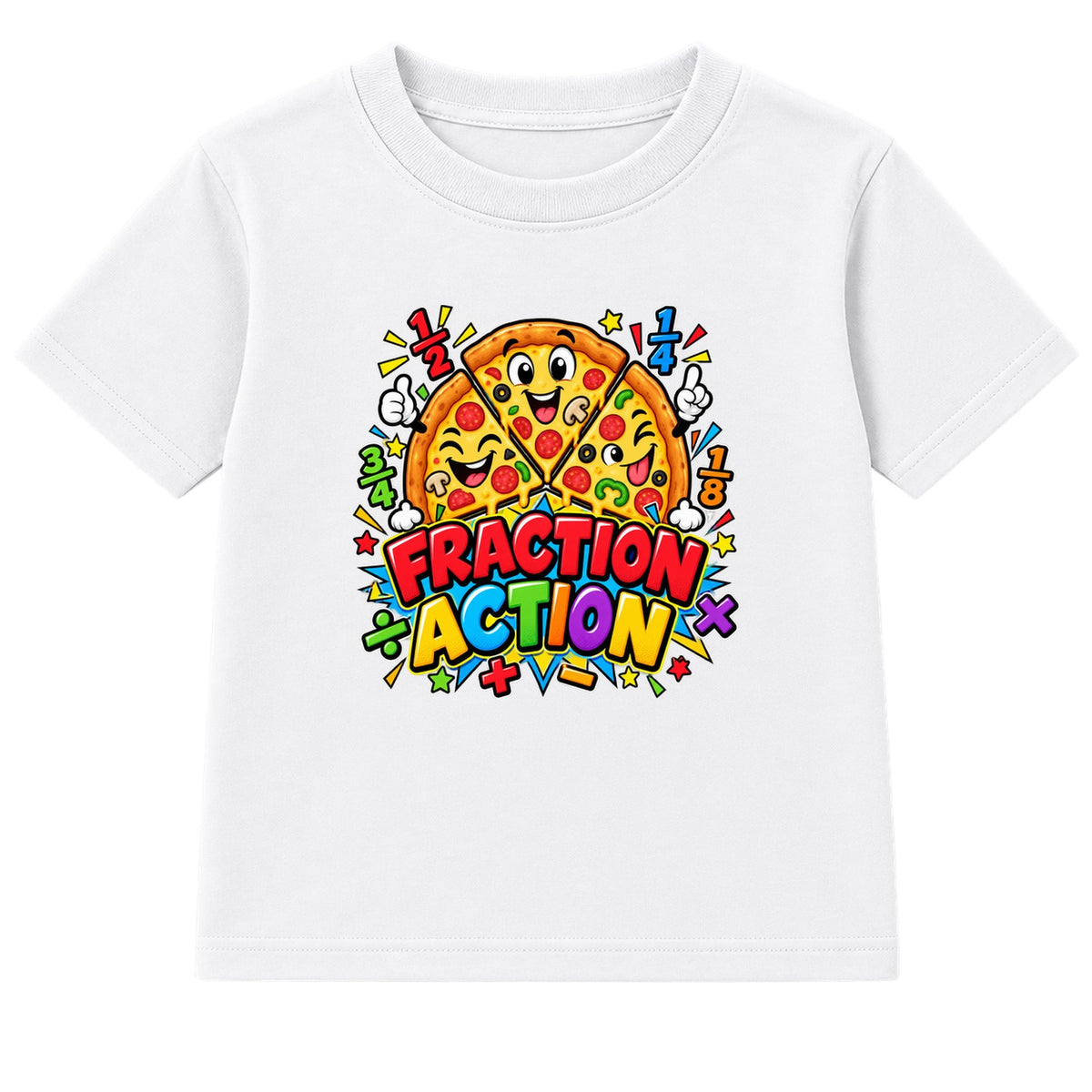 Fraction Action kids Number Day t-shirt - White
