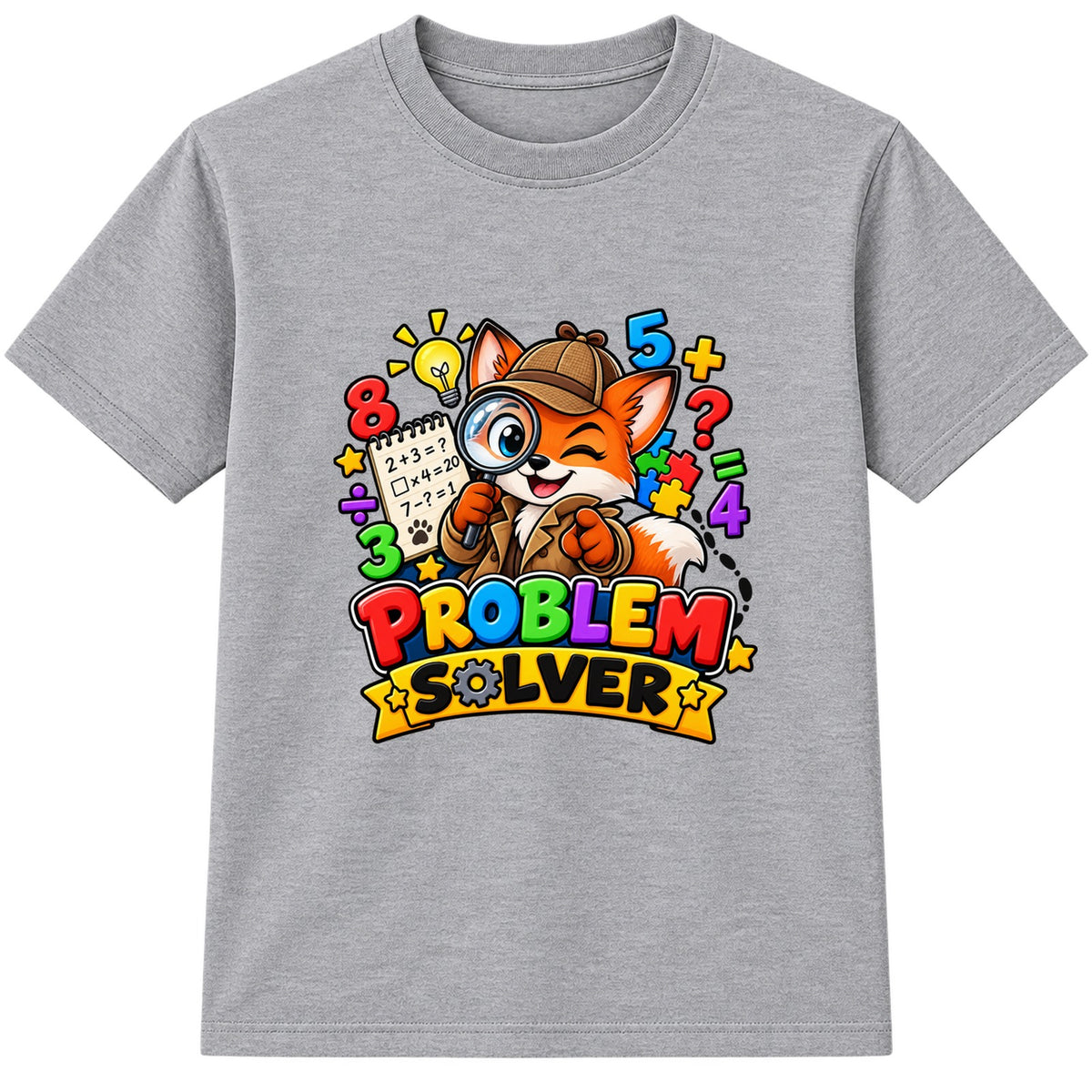Problem Solver kids Number Day t-shirt - Heather Grey