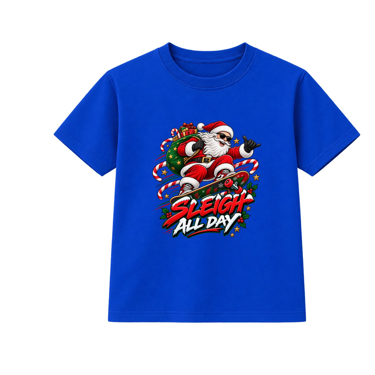 Sleigh All Day adult Christmas t-shirt - Blue