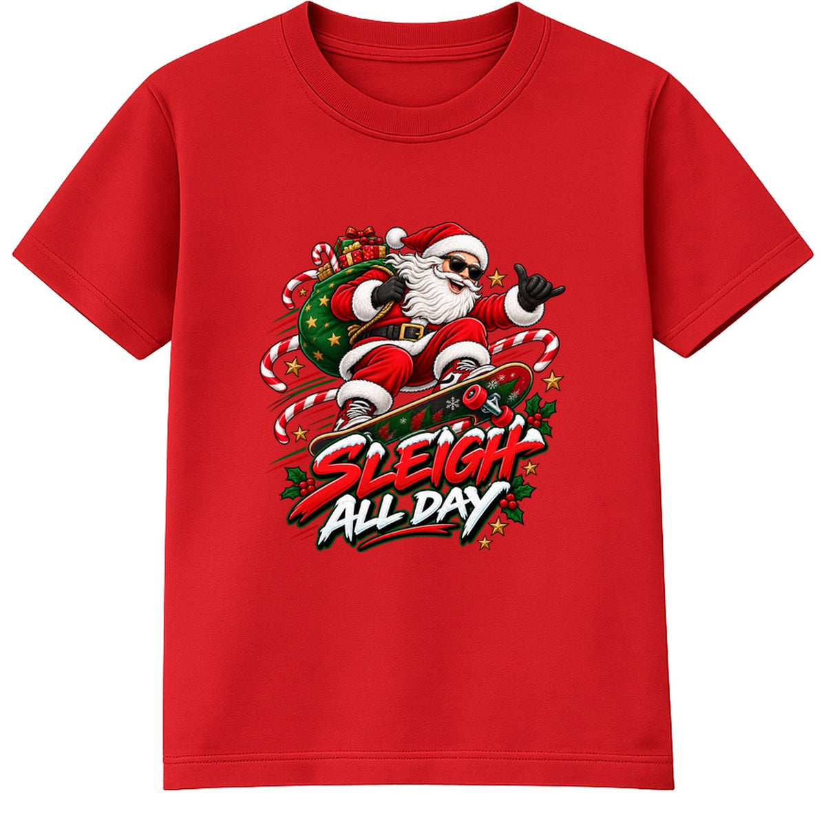 Sleigh All Day adult Christmas t-shirt - Red