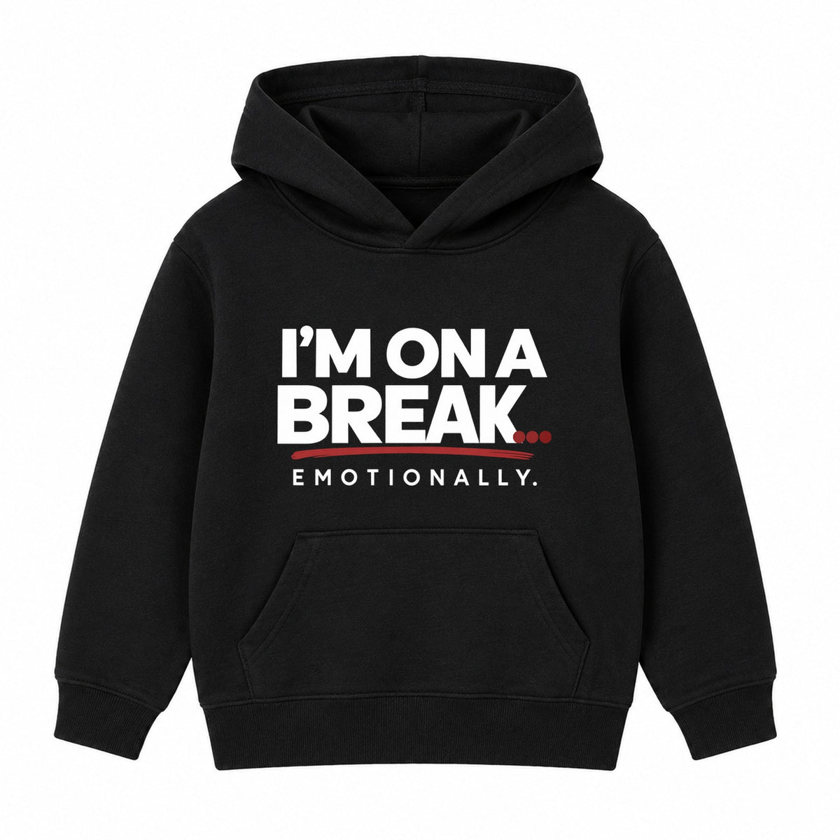 On A Break Emotionally adult slogan hoodie - Black