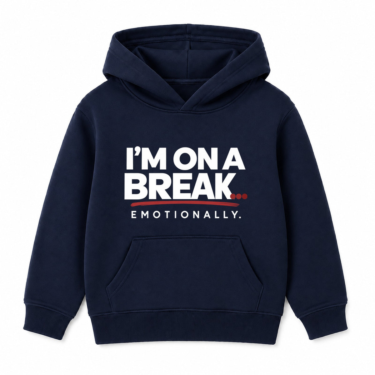 On A Break Emotionally adult slogan hoodie - Navy