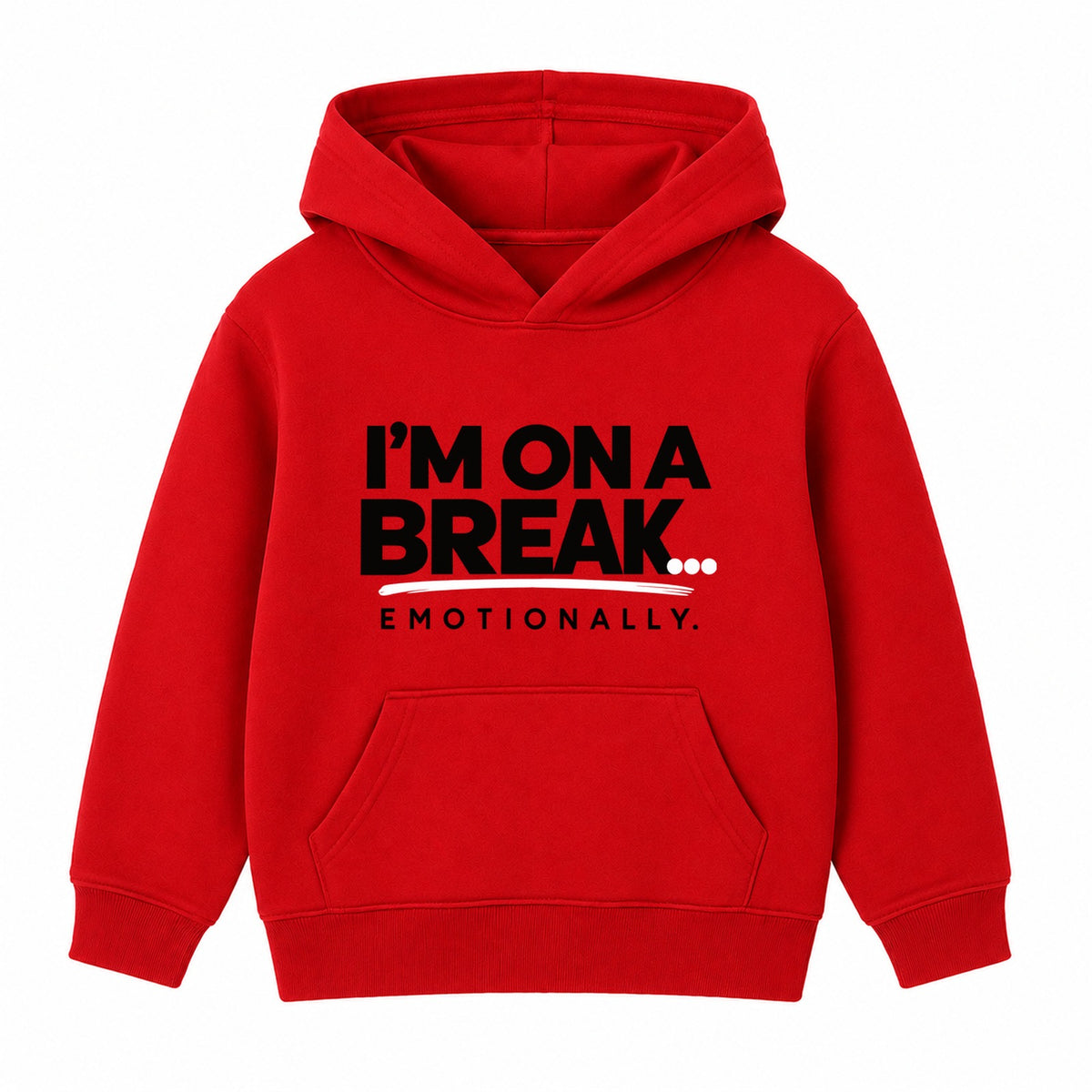 On A Break Emotionally adult slogan hoodie - Red