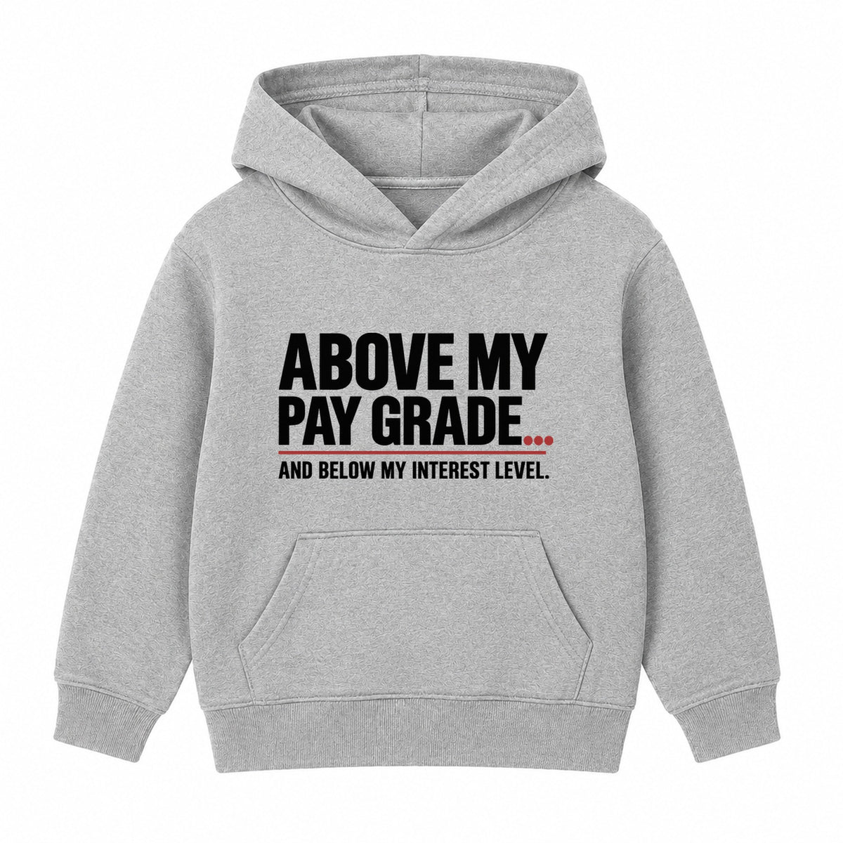 Above My Pay Grade adult slogan hoodie - Heather Grey