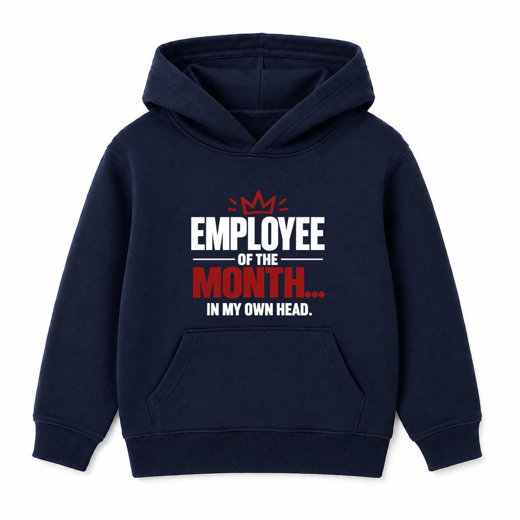 Employee Of The Month adult slogan hoodie - Navy