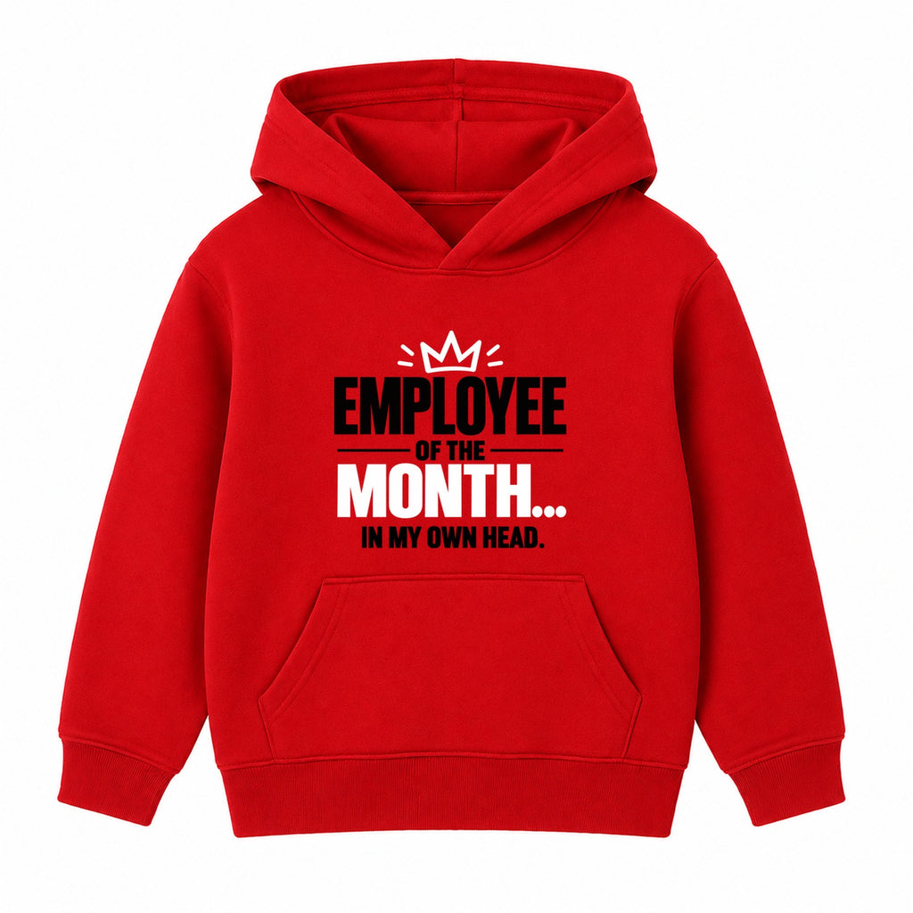 Employee Of The Month adult slogan hoodie - Red