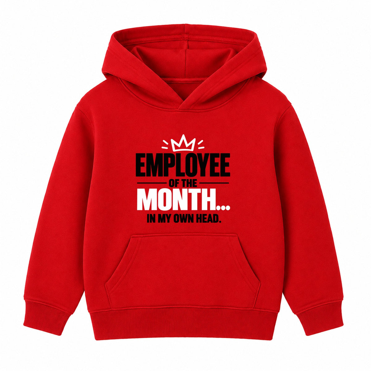 Employee Of The Month adult slogan hoodie - Red