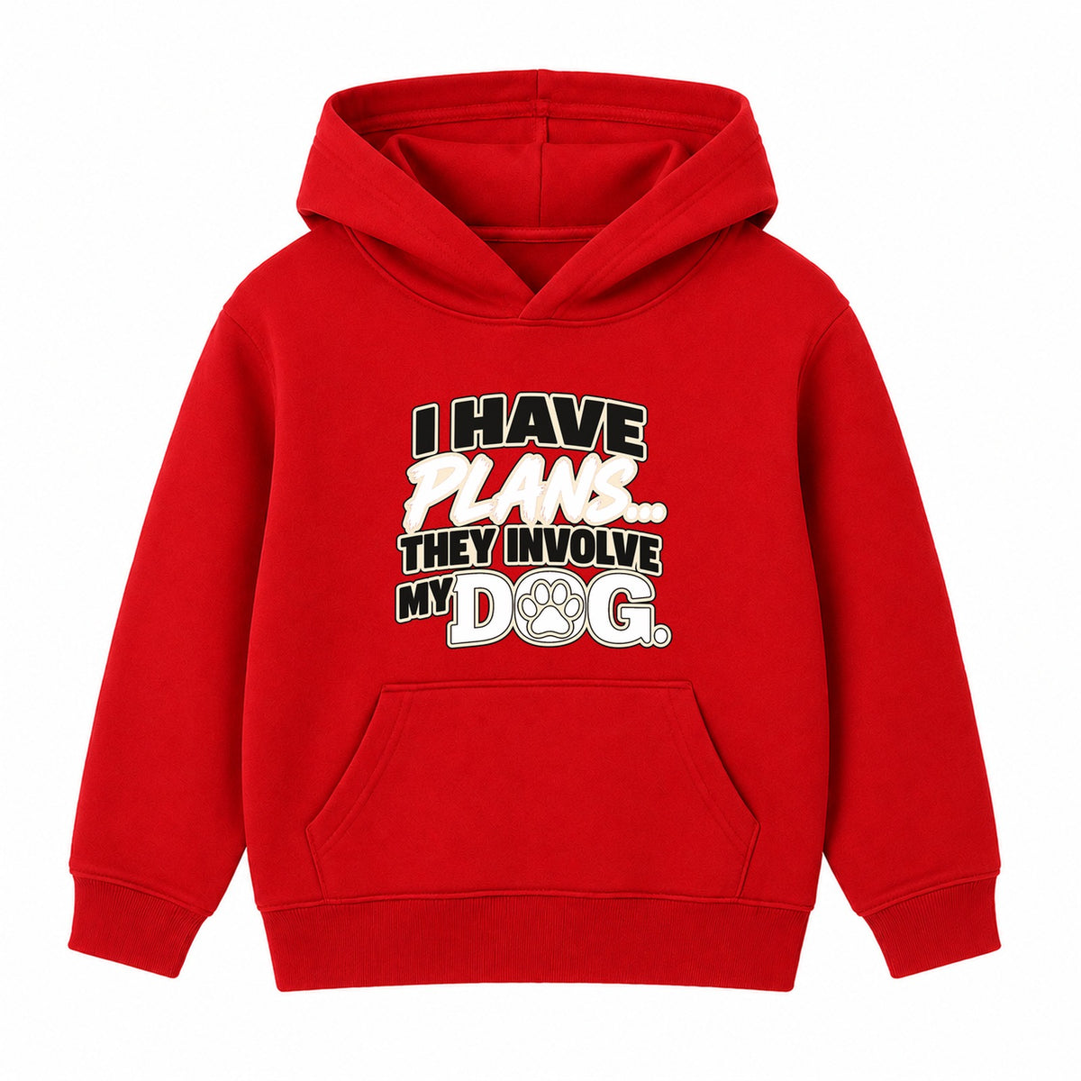 Plans Involve My Dog adult slogan hoodie - Red