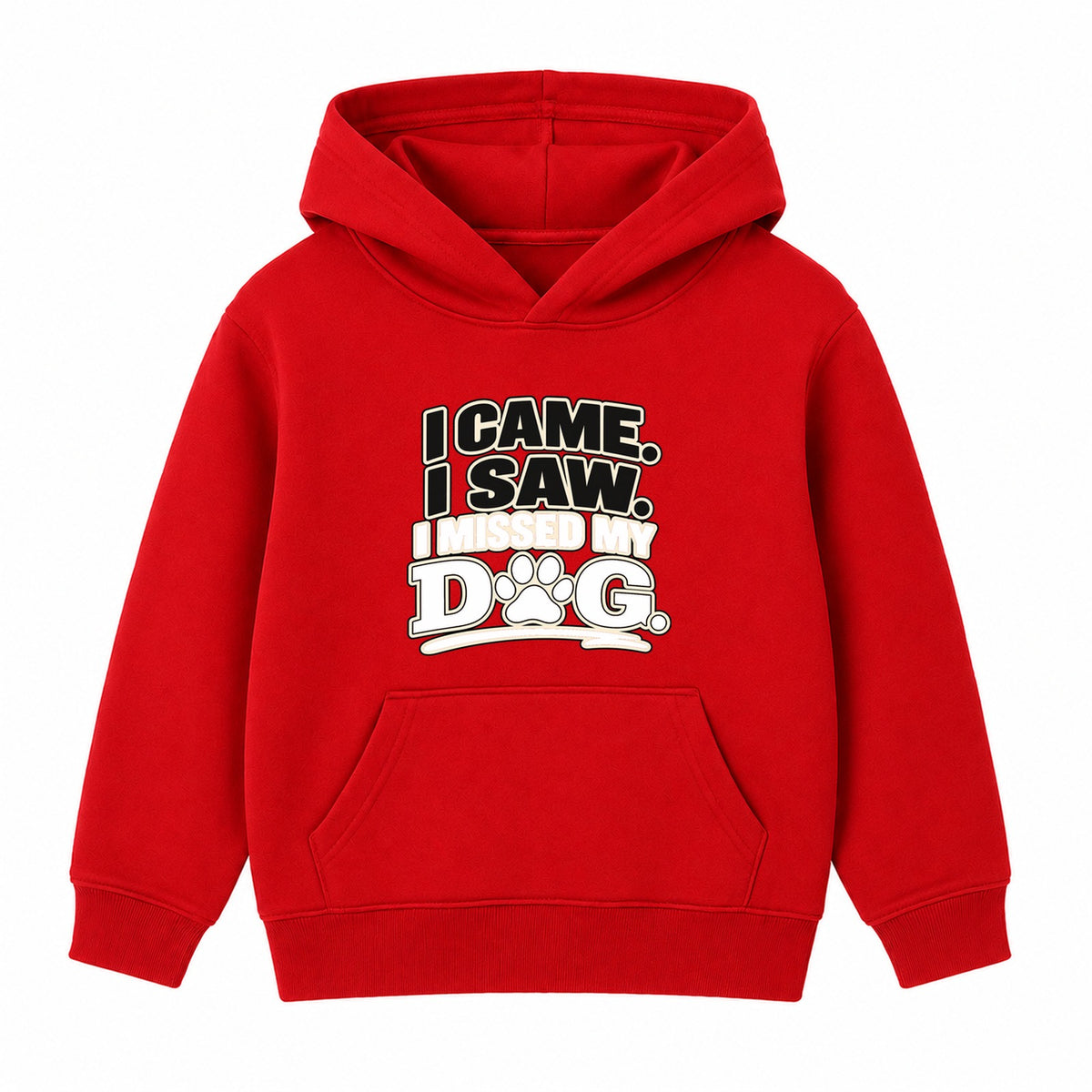 I Missed My Dog adult slogan hoodie - Red