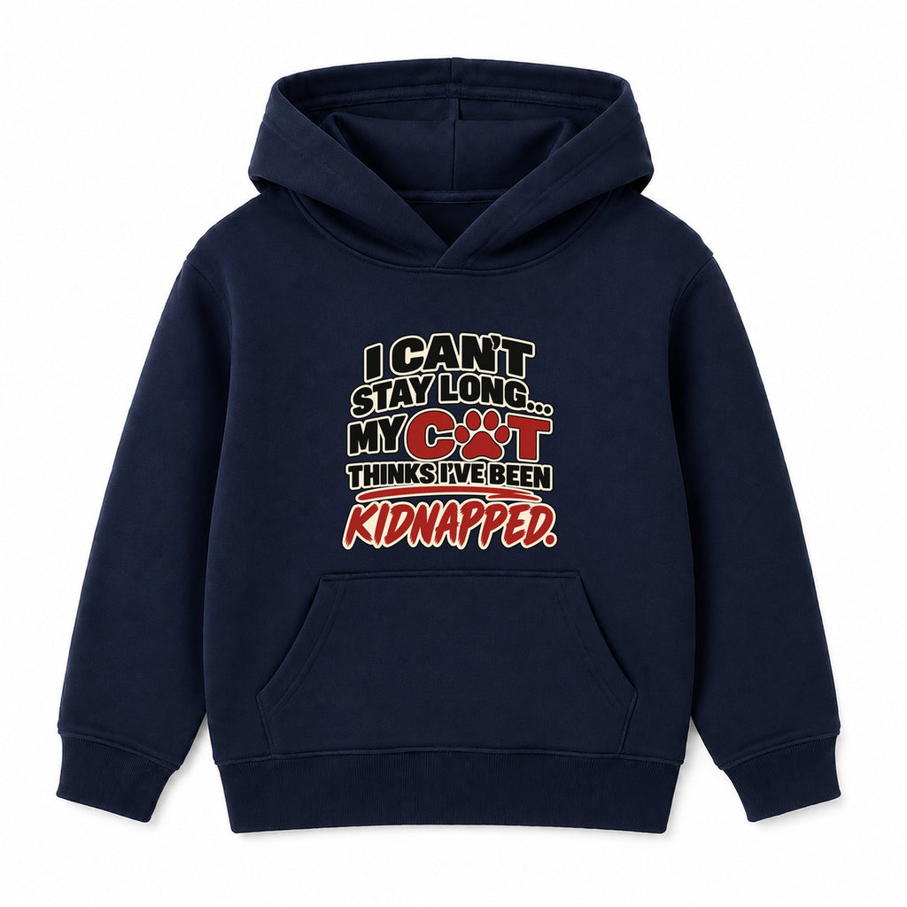 My Cat Thinks I've Been Kidnapped adult slogan hoodie - Navy