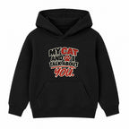 My Cat And I Talk About You adult slogan hoodie - Black