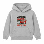 Work Hard For My Cat adult slogan hoodie - Heather Grey