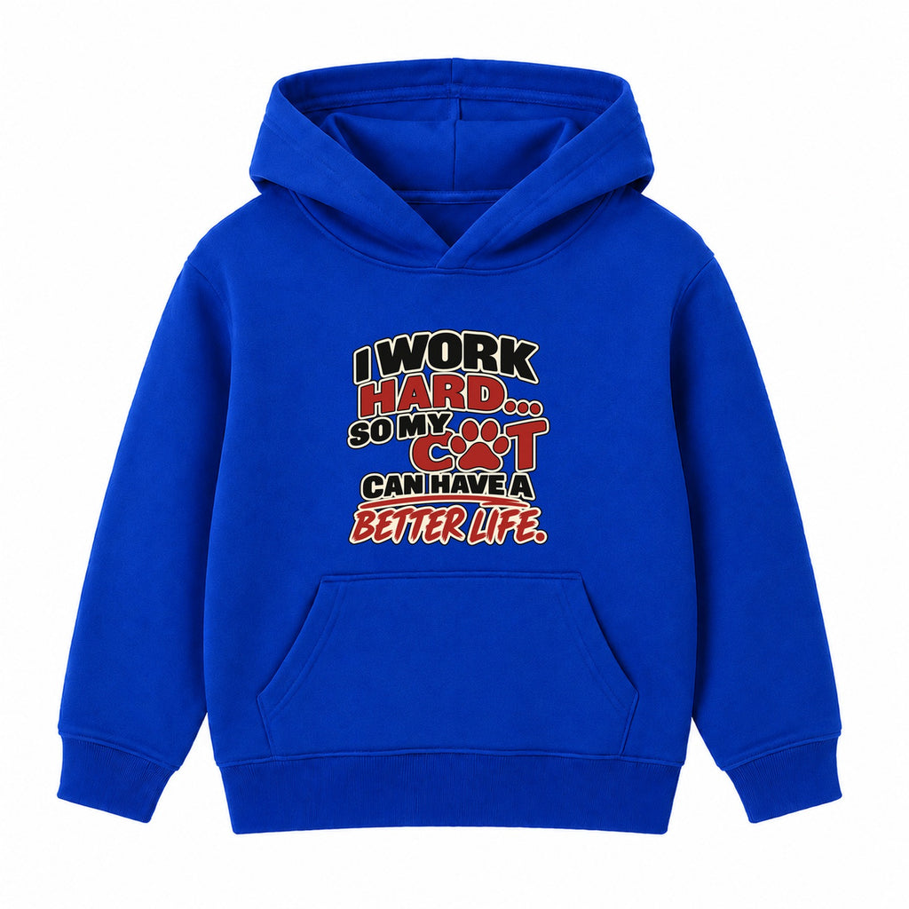 Work Hard For My Cat adult slogan hoodie - Royal Blue