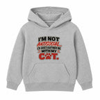 Rather Be With My Cat adult slogan hoodie - Heather Grey