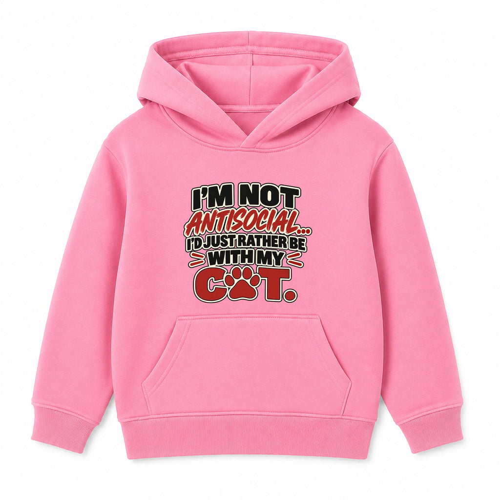 Rather Be With My Cat adult slogan hoodie - Pink