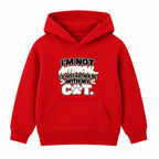 Rather Be With My Cat adult slogan hoodie - Red