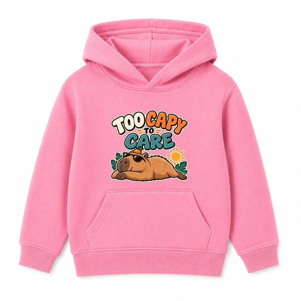 Too Capy To Care adult slogan hoodie - Pink