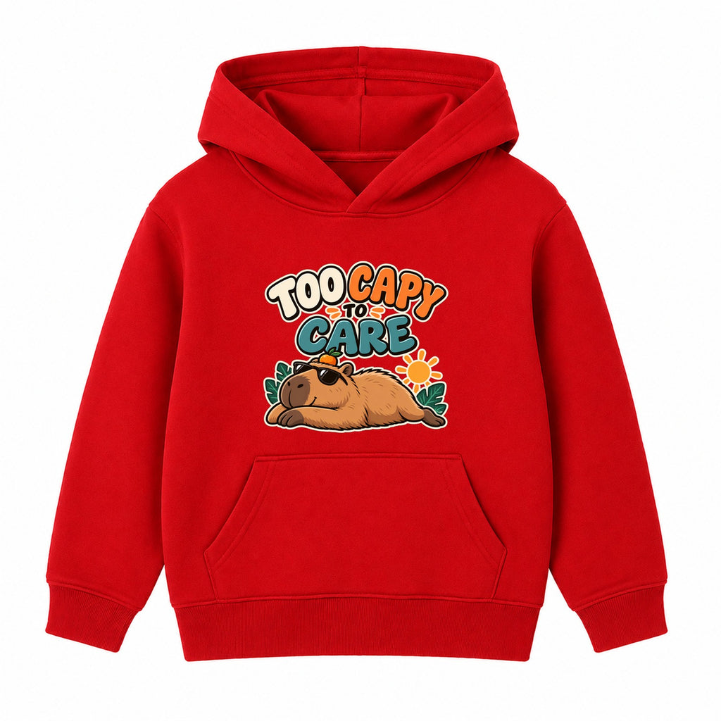 Too Capy To Care adult slogan hoodie - Red