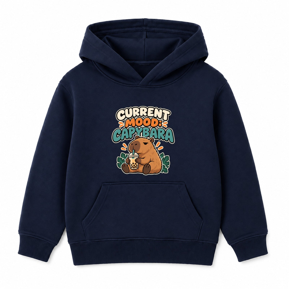 Current Mood Capybara adult slogan hoodie - Navy